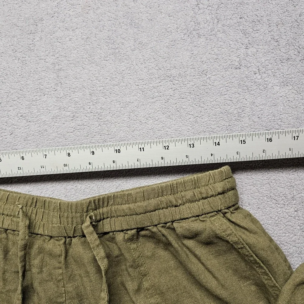 Banana Republic Womens Olive Green Linen Blend Straight High-Rise Pants Size M